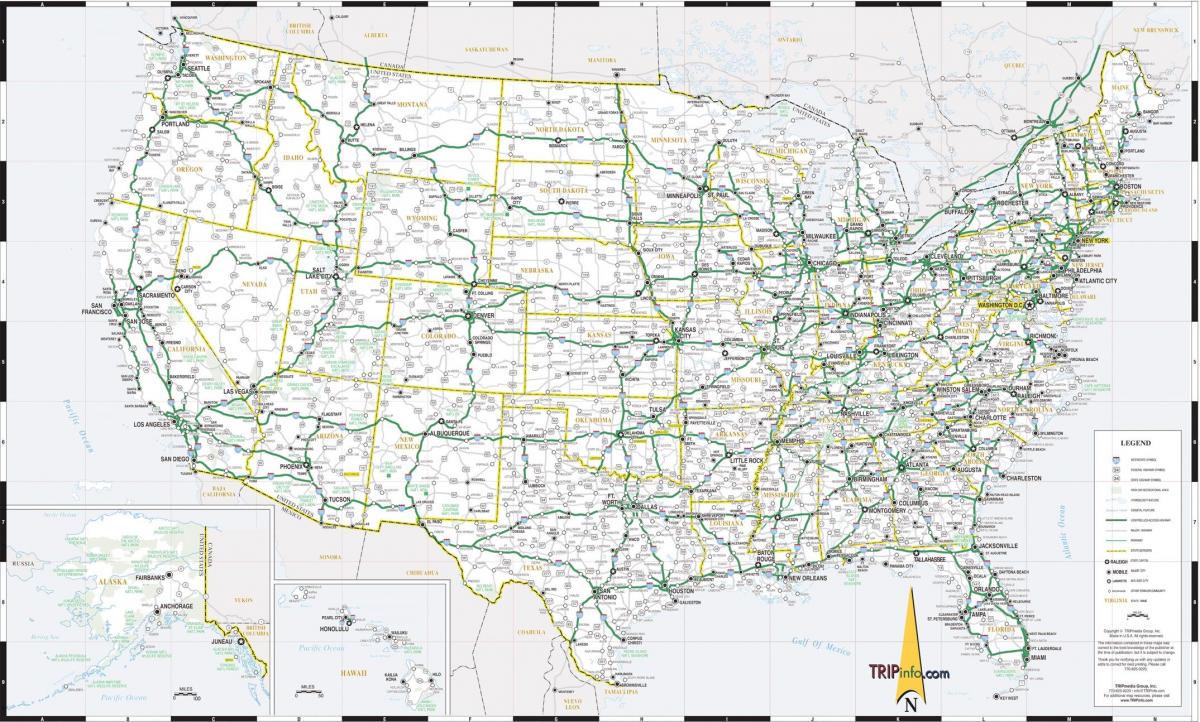 Carte des autoroutes des États-Unis