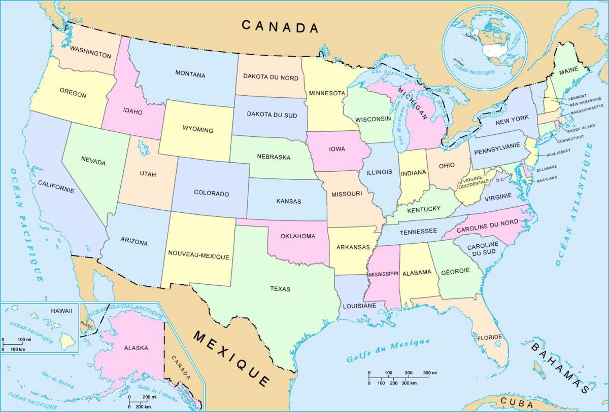 Carte du nord des États-Unis