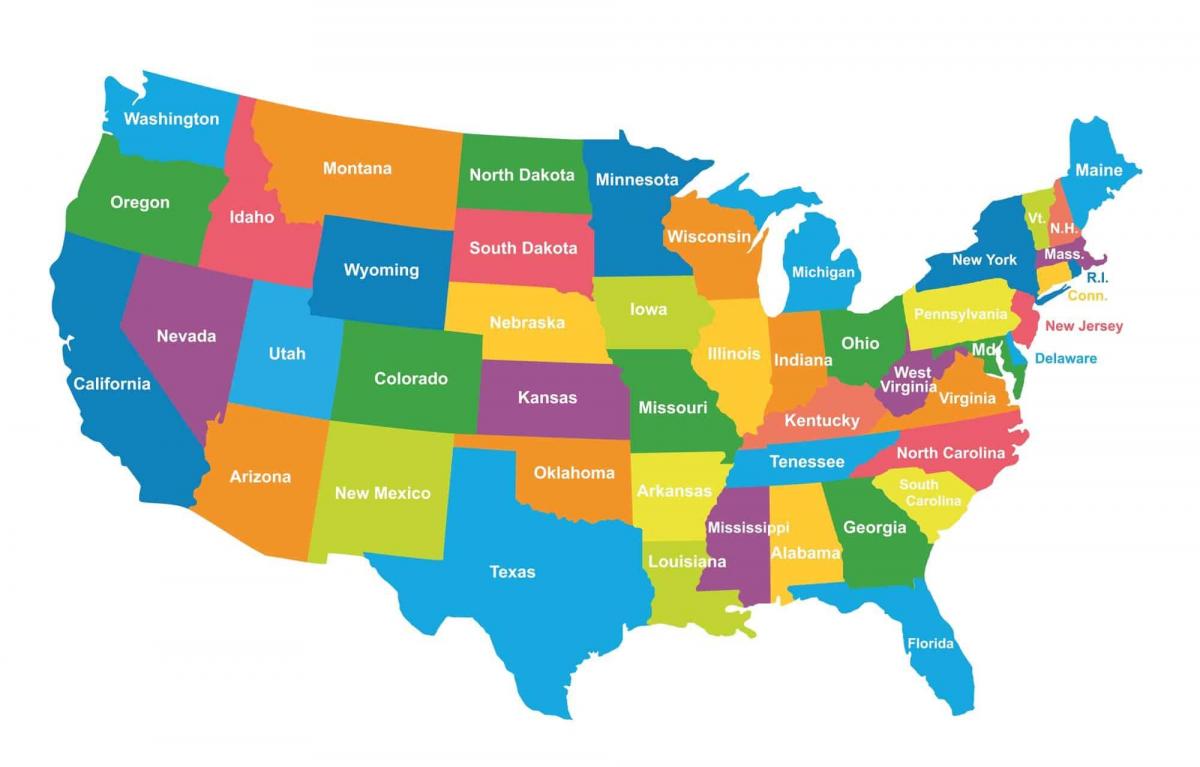 Carte administrative des États-Unis