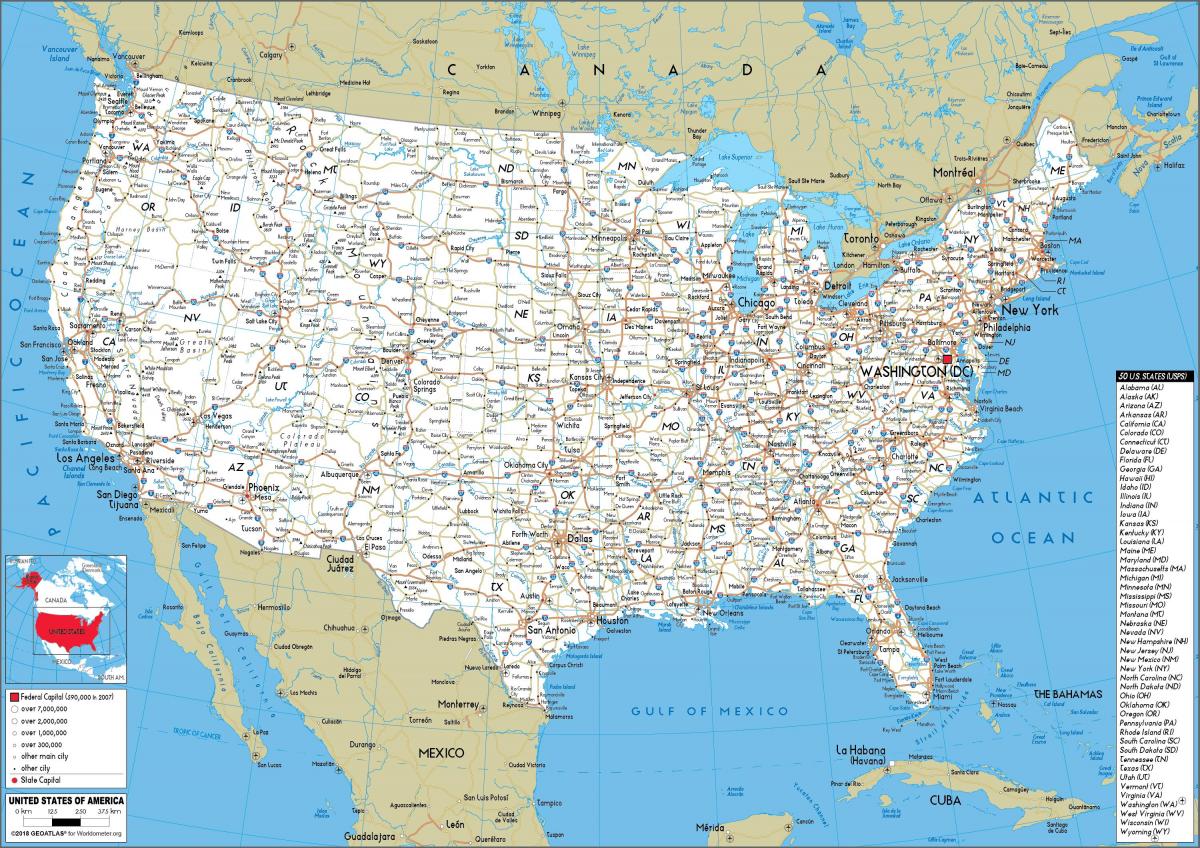 Carte routière des États-Unis
