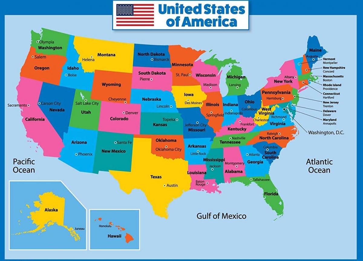 Carte du pays USA
