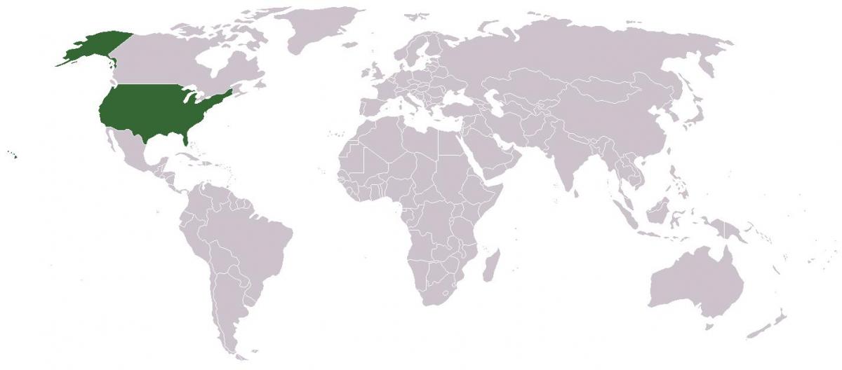 Situation des États-Unis sur la carte du monde